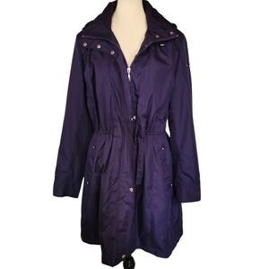 Nuage Purple Lightweight Utility Jacket Hooded Raincoat Size M